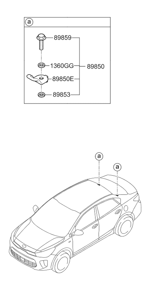 2020 Kia Rio Child Rest Holder Diagram