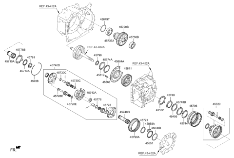 2020 Kia Rio Gear Kit-Automatic TRANSAXLE TRANSFE Diagram for 457202F000