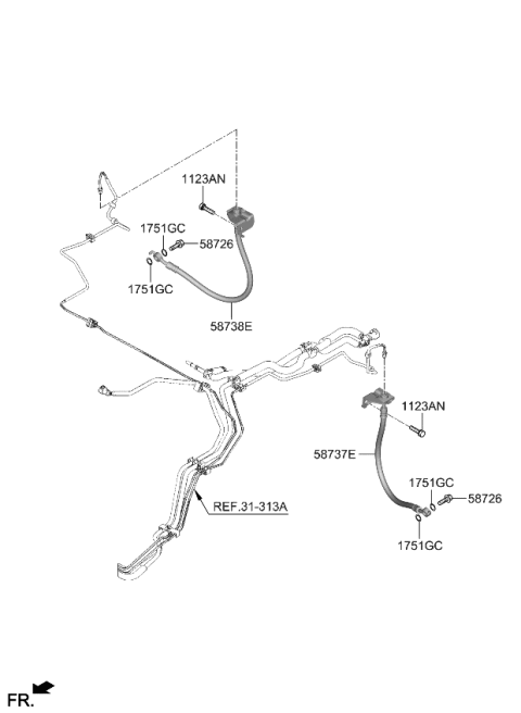 2023 Kia Niro Brake Fluid Line Diagram 2