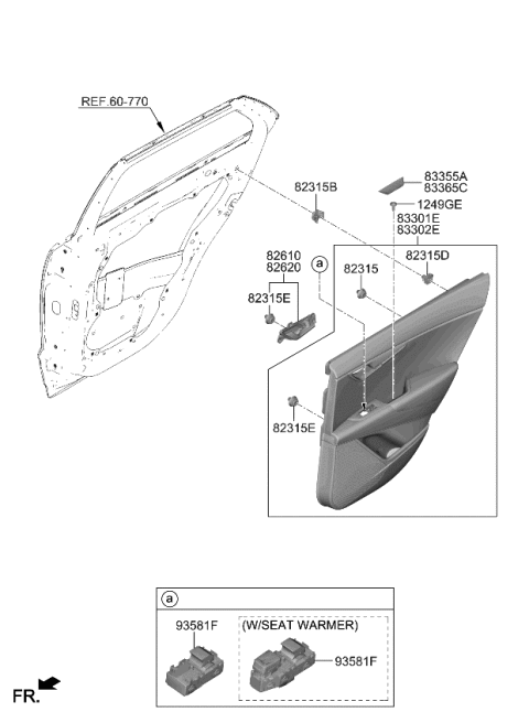 2024 Kia Niro Rear Door Trim Diagram