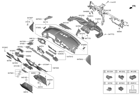 2024 Kia Niro PANEL ASSY-CLUSTER F Diagram for 84830AT000CCV