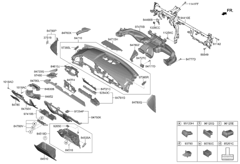 2024 Kia Niro GARNISH ASSY-C/PAD C Diagram for 84790AT000BN1