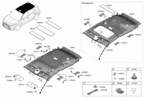 2023 Kia Niro SUNVISOR ASSY,LH Diagram for 85210AT200GYT