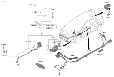 2023 Kia Niro CABLE ASSY-INLET EME Diagram for 91689AT010
