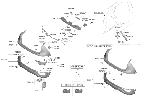 2024 Kia Niro COVER-RR BUMPER Diagram for 86611AT000