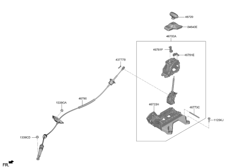 2023 Kia Niro LEVER ASSY-ATM Diagram for 46700AT100