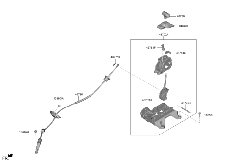 2023 Kia Niro CABLE ASSY-ATM LEVER Diagram for 46790AT100