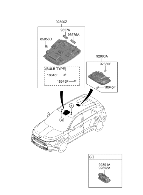 2024 Kia Niro LAMP ASSY-ROOM Diagram for 92850Q5100GYT