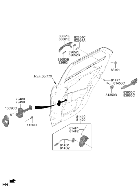 2023 Kia Niro Rear Door Locking Diagram