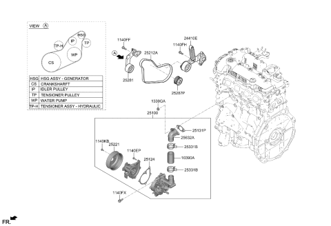 2024 Kia Niro RIBBED BELT-V Diagram for 2521208HA0