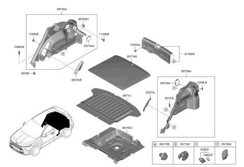 2024 Kia Niro Luggage Compartment Diagram 1