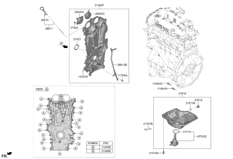 2024 Kia Niro Belt Cover & Oil Pan Diagram