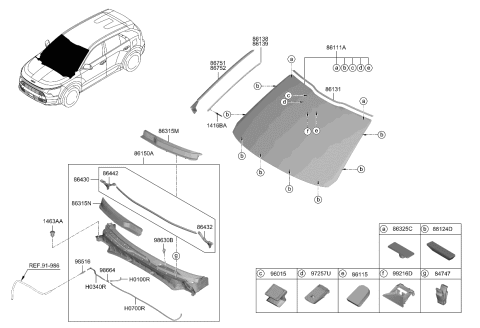 2023 Kia Niro GARNISH ASSY- LH Diagram for 86130AT000