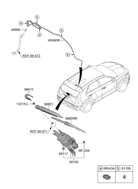 2023 Kia Niro Rear Wiper & Washer Diagram