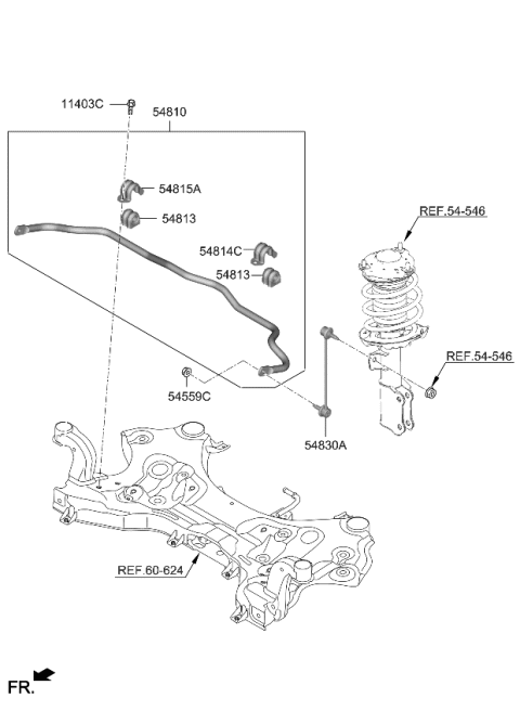 2023 Kia Niro Front Suspension Control Arm Diagram