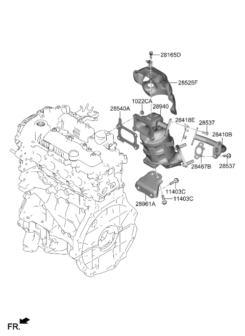 2024 Kia Niro GASKET-EGR PIPE Diagram for 2849108010