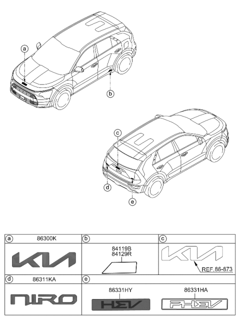 2023 Kia Niro EMBLEM-NIRO Diagram for 86311AT000