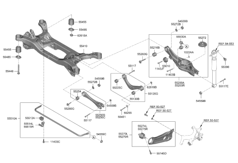 2023 Kia Niro Rear Suspension Control Arm Diagram