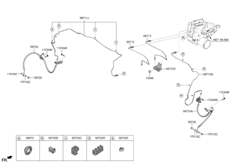 2024 Kia Niro HOSE-BRAKE FRONT,LH Diagram for 58731AT000