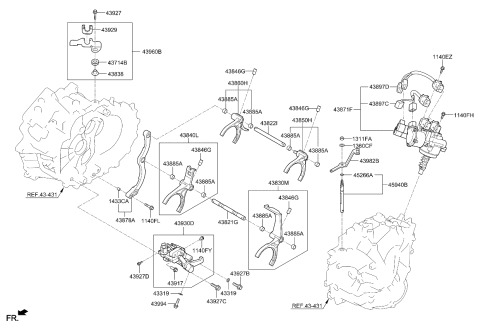 2024 Kia Niro LEVER-MANUAL CONTROL Diagram for 439822B500