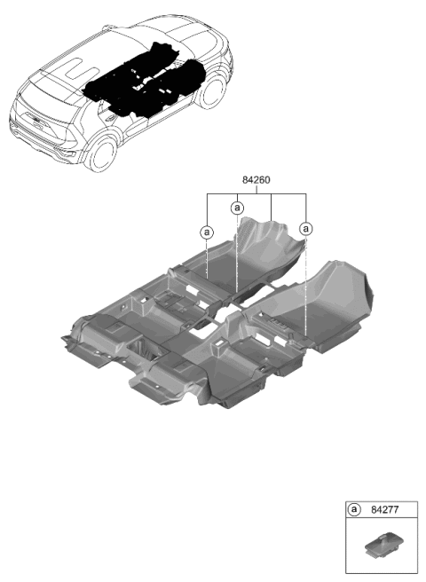 2023 Kia Niro CARPET ASSY-FLOOR Diagram for 84260AT580WK