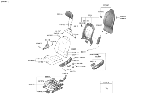 2024 Kia Niro SHIELD COVER-FR SEAT Diagram for 88010AT000CCV