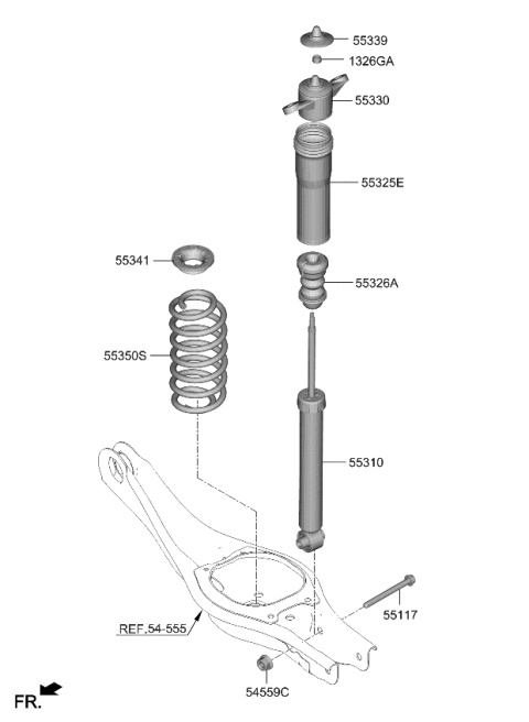 2023 Kia Niro Rear Spring & Strut Diagram