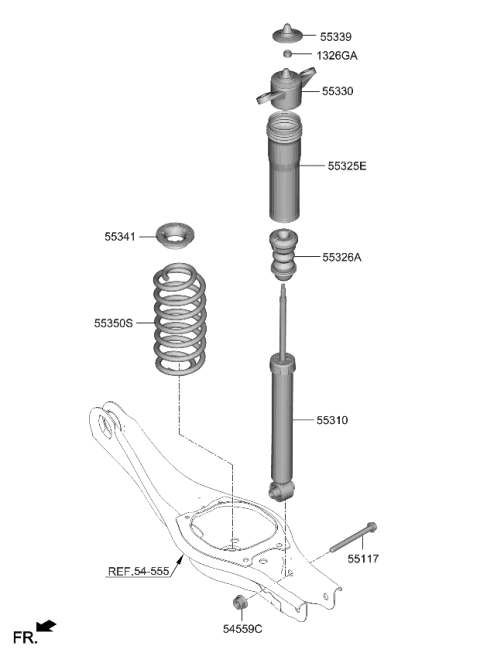 2024 Kia Niro BUMPER-RUBBER Diagram for 55326AT000