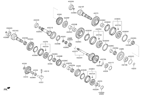 2024 Kia Niro SHAFT ASSY-INPUT 1ST Diagram for 432202B010