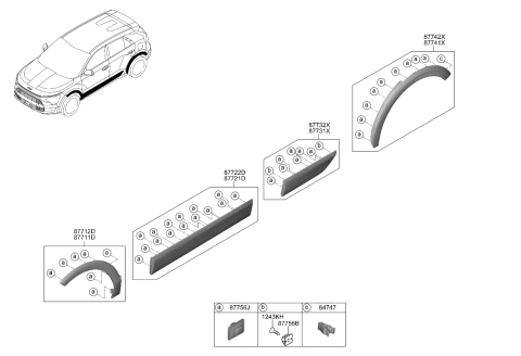 2024 Kia Niro GARNISH ASSY-FNDR SI Diagram for 87712AT000