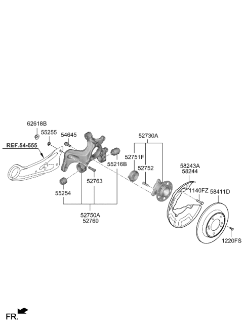 2023 Kia Niro HUB & BEARING ASSY-R Diagram for 52730AAAA0