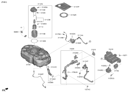 2023 Kia Niro CASE-AIR DRAIN Diagram for 31035AT510