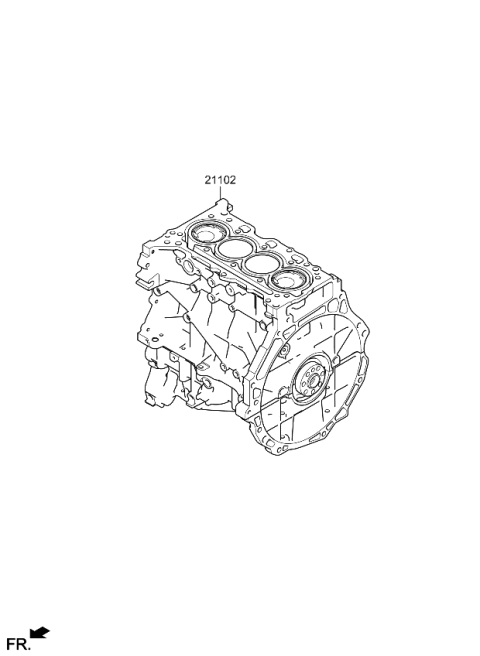 2023 Kia Niro Short Engine Assy Diagram