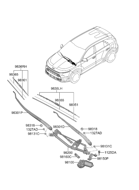 2023 Kia Niro Windshield Wiper Diagram