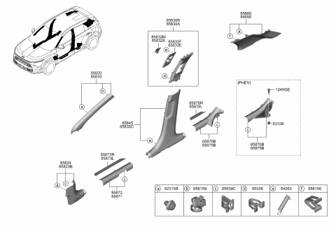 2023 Kia Niro TRIM ASSY-RR DR SCUF Diagram for 85875AT000CCV