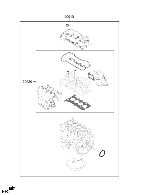 2023 Kia Niro Engine Gasket Kit Diagram