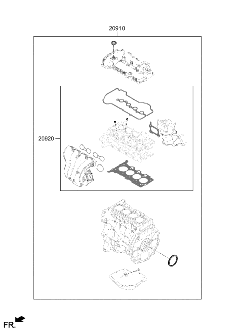 2024 Kia Niro GASKET KIT-ENGINE OV Diagram for 2092008S00