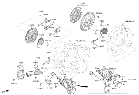 2024 Kia Niro Clutch & Release Fork Diagram