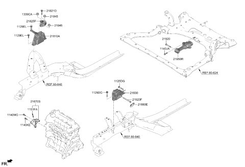 2023 Kia Niro BRACKET ASSY-ENGINE Diagram for 21810AA100