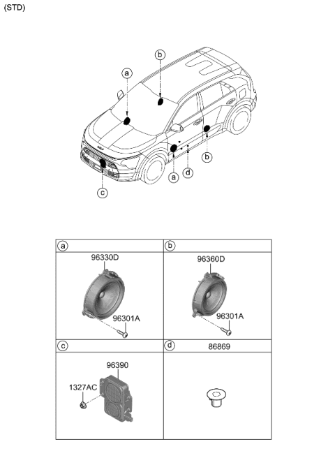 2023 Kia Niro CONTROL UNIT ASSY-VE Diagram for 96390AT010