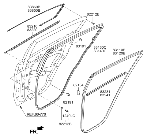 2018 Kia Sportage Rear Door Moulding Diagram