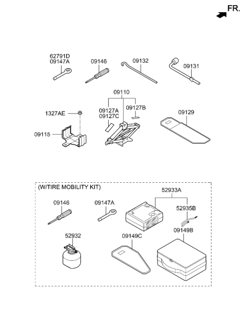 2017 Kia Sportage Case-Jack Diagram for 09149D9000