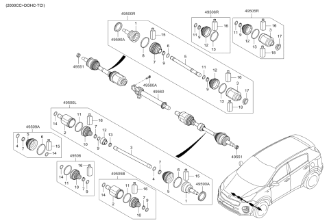 2017 Kia Sportage Drive Shaft (Front) Diagram 1