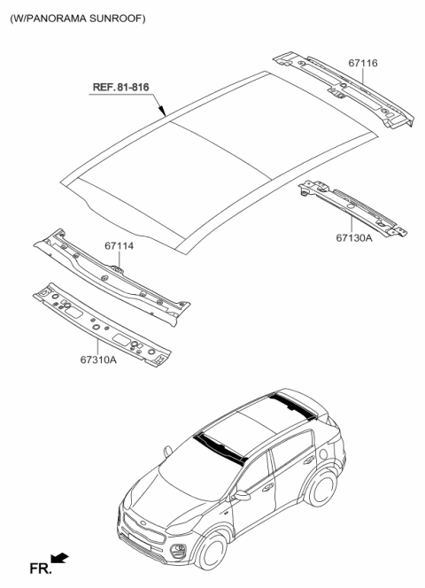 2016 Kia Sportage Roof Panel Diagram 2