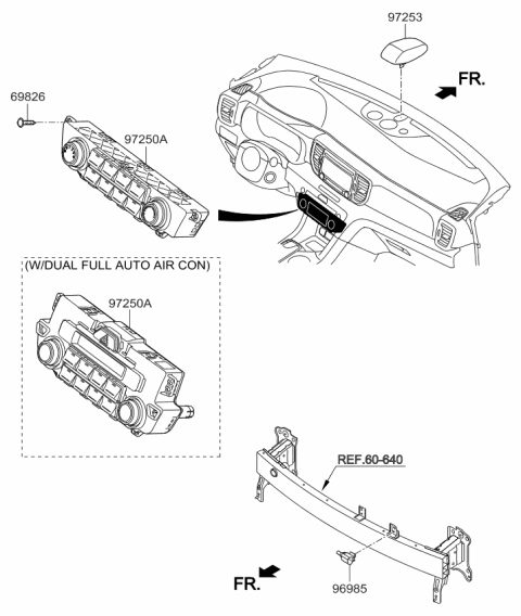 2017 Kia Sportage Control Assembly-Heater Diagram for 97250D9440FHV