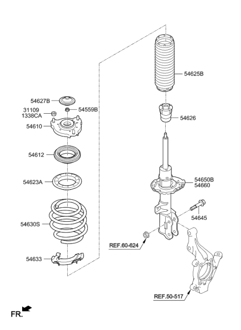 2017 Kia Sportage Spring & Strut-Front Diagram