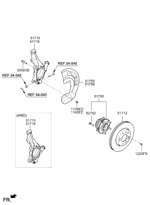 2018 Kia Sportage Front Brake Disc Dust Cover Right Diagram for 51756D9000