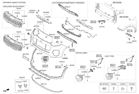 2018 Kia Sportage Front Fog Lamp Assembly, Right Diagram for 92202D9000