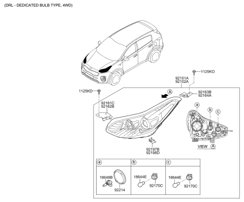 2019 Kia Sportage Head Lamp Diagram 3