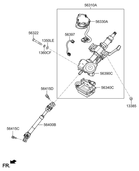 2018 Kia Sportage Column & Housing Ass Diagram for 56390D9200